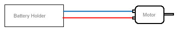 Circuit diagram: battery holder connected directly to the motor