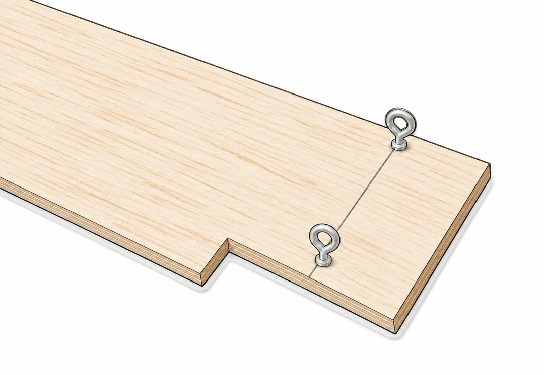 Chassis with a rectangular notch cut in one side next to the rear axle line