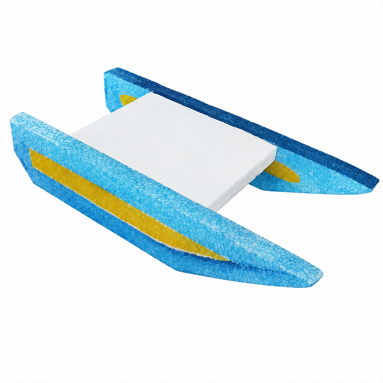 Cutting and gluing the foam boat