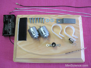 Motor generator kit parts laid out