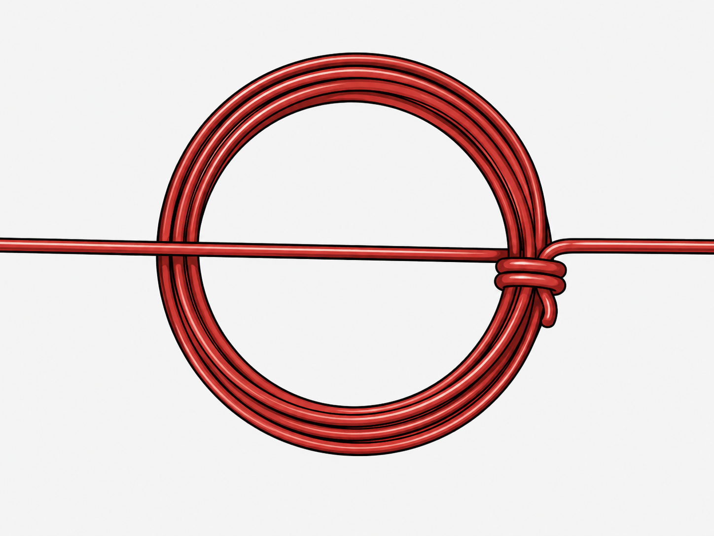 Securing the coil by wrapping the free ends of magnet wire around the loop