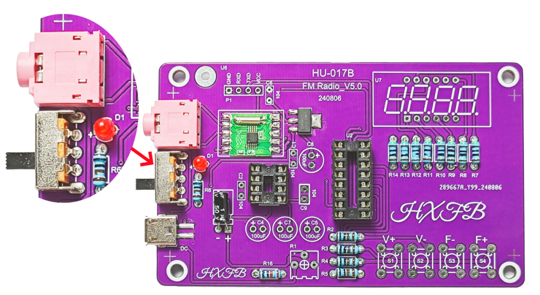 Soldering the toggle switch and the audio jack